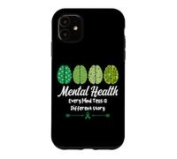 Custodia per iPhone 11 Salute mentale Ogni mente racconta una storia diversa Positività