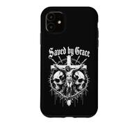 Custodia per iPhone 11 Salvato da Grazia Gesù Cristo Cristiano Gotico Crocifissione Arte