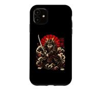Custodia per iPhone 11 Samurai Lupo Guerriero Giapponese Katana Art