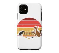 Custodia per iPhone 11 Scacchiera con tappetino per gatti