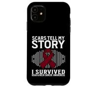 Custodia per iPhone 11 Scars Tell My Story Head and Neck Cancer Awareness Survivor