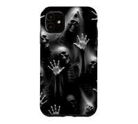 Custodia per iPhone 11 Scheletro Urlante Gotico Horror Punk Hallowen Nero