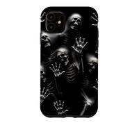 Custodia per iPhone 11 Scheletro urlante gotico horror punk Hallowen teschi neri