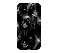 Custodia per iPhone 11 Scheletro urlante gotico horror punk Hallowen teschi neri
