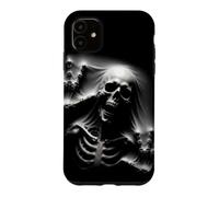 Custodia per iPhone 11 Scheletro urlante gotico horror punk Hallowen teschi neri