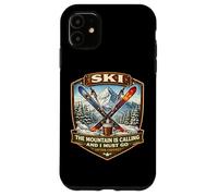 Custodia per iPhone 11 Sciare la montagna chiama e devo andare dopo il caffè sciatore