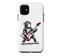 Custodia per iPhone 11 Scimmia rock, scimmietta divertente che suona la chitarra