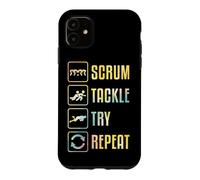 Custodia per iPhone 11 Scrum Tackle Prova a ripetere una semplice grafica di rugby