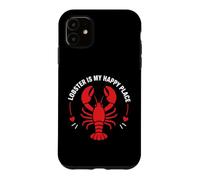 Custodia per iPhone 11 Seafood Quote Coastal Humor Lobster Is My Happy Place