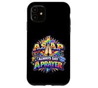Custodia per iPhone 11 Sempre dire una preghiera arcobaleno croce cristiana fede
