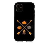 Custodia per iPhone 11 Sensazione autunnale con zucca, tè e falò