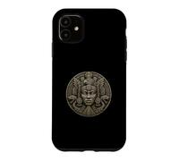 Custodia per iPhone 11 Serpente Maya Sacerdote Pietra Reliquia Antica Arte del Tempio