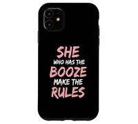 Custodia per iPhone 11 She Who Has The Booze Make Rules Funny Bartender Women