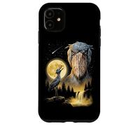 Custodia per iPhone 11 Shoebill Cicogna Ululando alla Luna Strano Meme Divertente Anni '90 Uccello