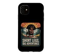 Custodia per iPhone 11 Short Legs Big Adventures Bassotto Trekking Montagna