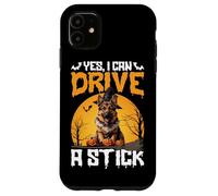 Custodia per iPhone 11 Sì, posso guidare un bastone, pastore tedesco, Halloween