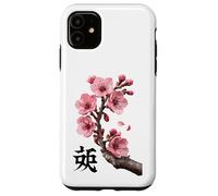Custodia per iPhone 11 Simbolo dell'anima dei fiori di ciliegio Rami Rosa Petali Emblema
