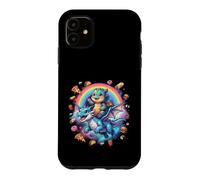 Custodia per iPhone 11 Simpatici draghi volanti arcobaleno spazio cibo design