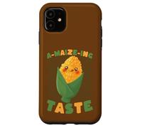 Custodia per iPhone 11 Simpatico design A-MAIZE-ING Gusto Corn Pun Foodie