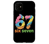 Custodia per iPhone 11 Six Seven 67 Number Ice Cream Drip Meme 6 7 Kids boys Girls