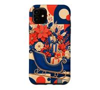 Custodia per iPhone 11 Slitta vintage riempita con fiori invernali