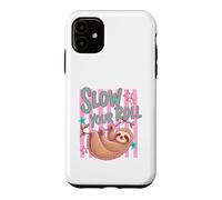 Custodia per iPhone 11 Slow Your Roll Bradipo Appeso Rilassante Animale