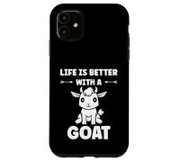 Custodia per iPhone 11 Small Animals Goat quote life is better with a Goat