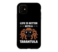 Custodia per iPhone 11 Small Spider quote funny Life is better with a tarantula