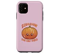 Custodia per iPhone 11 Smashin' The Bad Vibes Zucca Kawaii Carino Divertente
