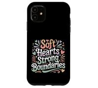 Custodia per iPhone 11 Soft Hearts Strong Boundaries Forza emotiva |-