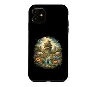 Custodia per iPhone 11 Solarpunk Energia eolica Eco Future Nature Tech Design