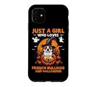 Custodia per iPhone 11 Solo una ragazza che ama il bulldog francese e Halloween