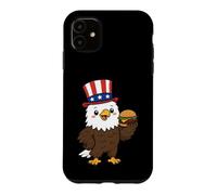 Custodia per iPhone 11 Souvenir dell'America del 4 luglio degli Stati Uniti d'America di Bald Eagle Burger patriottico