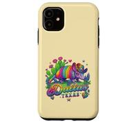 Custodia per iPhone 11 Souvenir retrò anni '80 Arcobaleno Armadillo Cowboy Dallas Texas