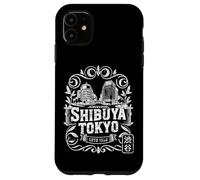 Custodia per iPhone 11 Souvenir retrò di Hanko Kanji di Shibuya Crossing Tokyo Giappone