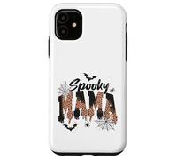 Custodia per iPhone 11 Spooky Mama Leopard Print Ghost Halloween Design