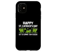 Custodia per iPhone 11 St Patricks Cat Off to Commit Tomfoolery Irish Saint Catrick