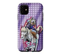 Custodia per iPhone 11 Steel Ball Run Johnny on Horseback with Show Logo Anime
