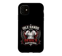 Custodia per iPhone 11 Stemma da infermiera vintage «Idle Hands Are The Devil's Playthings»