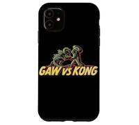 Custodia per iPhone 11 Stencil Mash Geek tra King Kong Skull Island e Gaw MonsterVerse