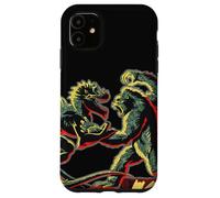 Custodia per iPhone 11 Stencil Mash Geek tra King Kong Skull Island e Gaw MonsterVerse