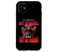 Custodia per iPhone 11 Sto combattendo i miei demoni e loro stanno vincendo Rat Word Art