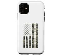 Custodia per iPhone 11 Strait Watch USA American Flag Camouflage Distressed Style