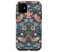 Custodia per iPhone 11 Strawberry Thief William Morris Art Nouveau Pattern Blu