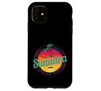 Custodia per iPhone 11 Sumatra Indonesia retrò tramonto vintage souvenir