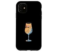 Custodia per iPhone 11 Summer Sand Beach Bicchiere di vino con oceano