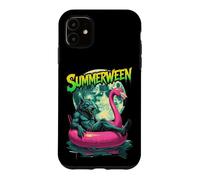 Custodia per iPhone 11 Summerween Werewolf Retro Horror Beach Halloween in estate