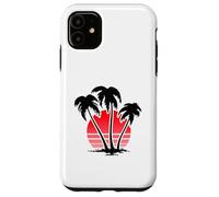 Custodia per iPhone 11 Sunset Beach Palm Trees for Summer Vacation or Holidays