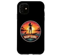 Custodia per iPhone 11 SUP Girl Woman Standup Paddleboard Stand Up Paddle Cute