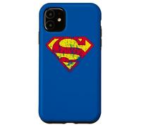 Custodia per iPhone 11 Superman Classic yello & Red Logo Distressed
